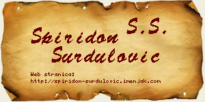 Spiridon Surdulović vizit kartica